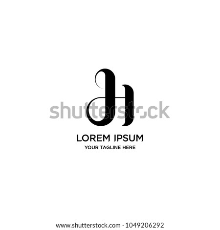 Abstract letter H logo vector design. Curve symbol icon template. Stock fotó © 