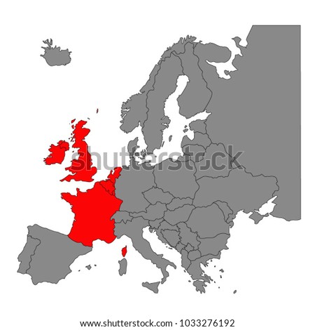 vector illustration of Western Europe countries map Stockfoto © 