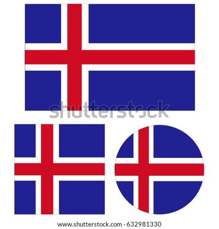 vector illustration of Iceland flags