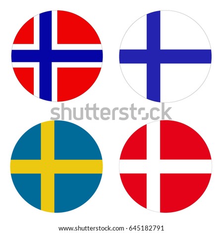 vector illustration of Scandinavian flags