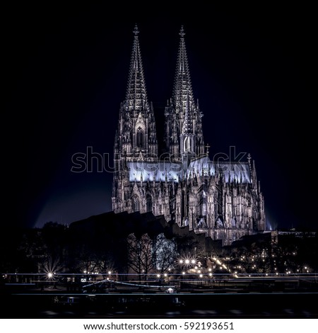 Similar – Image, Stock Photo Cologne Cathedral at night