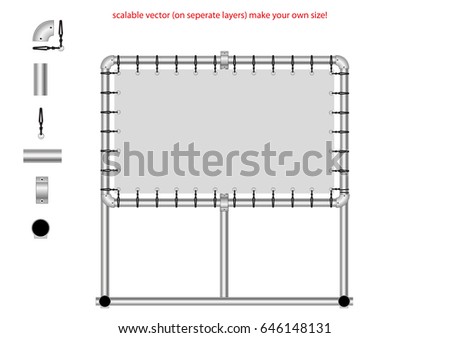 scaffolding tube banner  scalable vector on separate layers, make your own size