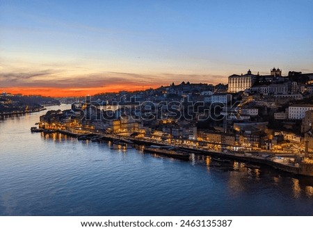 Similar – Image, Stock Photo Porto with lights at night with Douro river