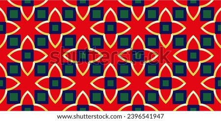 gold pattern on red background.Common geometric motif pattern classy background. Modern art color plaid design