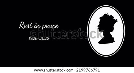 The Queen Rest in Peace 1926-2022 banner design. Vector EPS 10 illustration. Photo stock © 