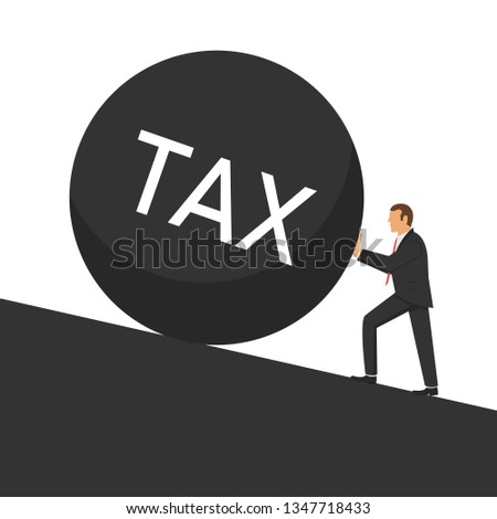 Big tax and financial crysis vector design illustration