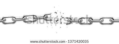 Broken chain vector design illustration isolated on white background