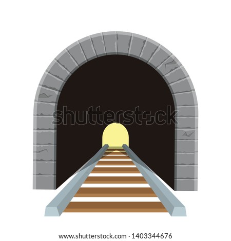 Railroad tunnel vector design illustration isolated on white background