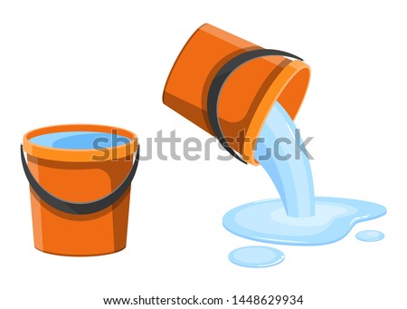 Bucket with water vector design illustration isolated on white background