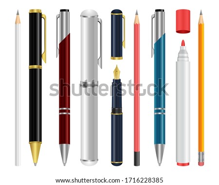 Pen set vector design illustration isolated on white background