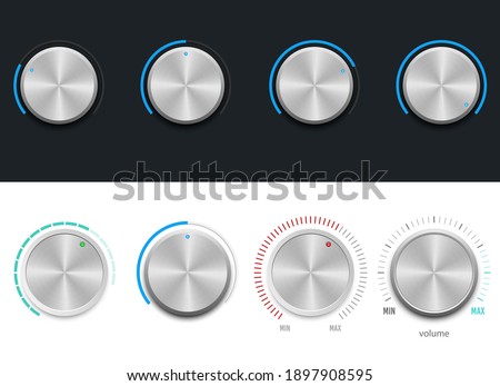 Metallic volume button vector design illustration isolated on background
