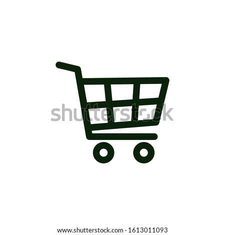 Shopping cart, basket flat vector icon, trolley symbol illustration isolated on the white background