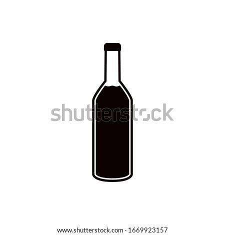 Wine bottle vector illustration, icon isolated on white background. 