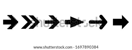 Set black arrows icons isolated on the white background