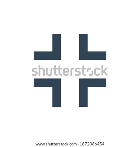 Full screen icon. Exit full screen symbol. Maximize minimize sign. Vector isolated on white.