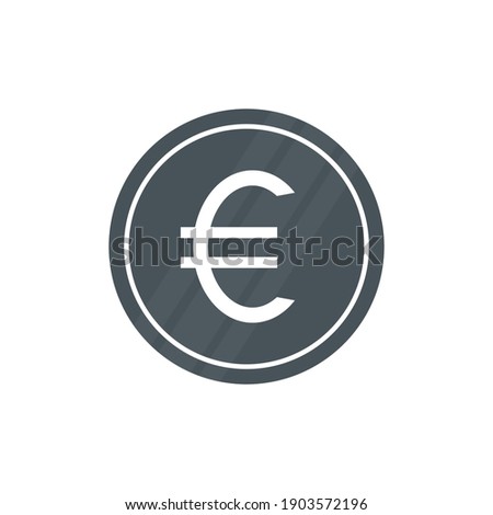 Euro coin icon. Money symbol. Busines pay concept. Vector isolated on white