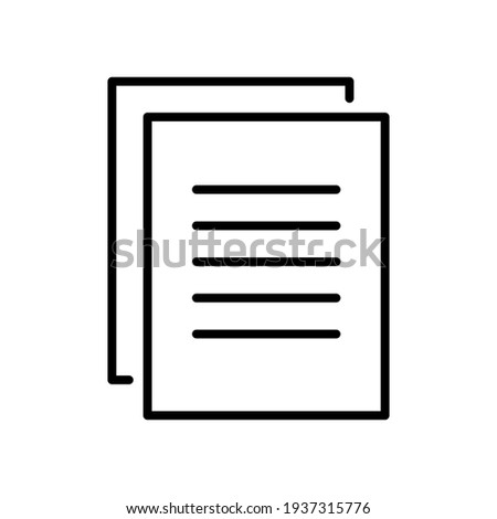 Document line icon. Paper outline symbol. Agreement form. Archive files. Vector illustration isolated on white