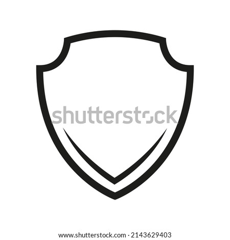 Shield line icon. Secure symbol. Protect outline shape. Vector isolated on white.