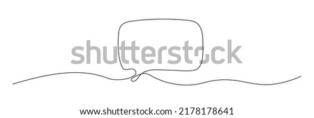 Speech bubble continuous one line drawing. Chat linear symbol. Dialogue sign. Vector illustration isolated on white.