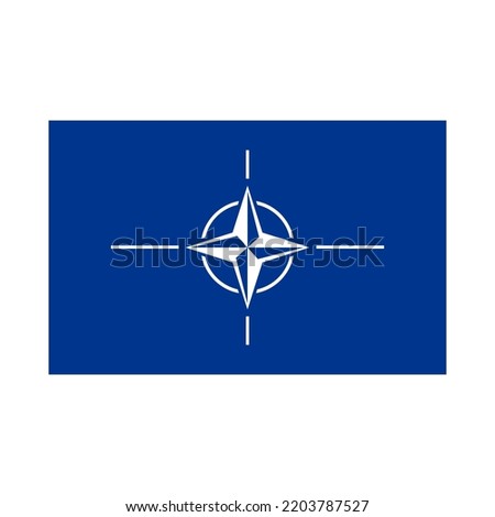 North Atlantic Treaty Organisation flag. NATO symbol. Vector isolated on white.