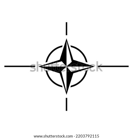 NATO symbol. North Atlantic Treaty Organisation flag sign. Vector isolated on white.