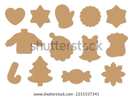 Christmas cookies cut out on baking paper