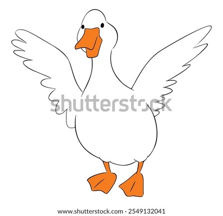 Similar – Image, Stock Photo a white goose flaps its wings