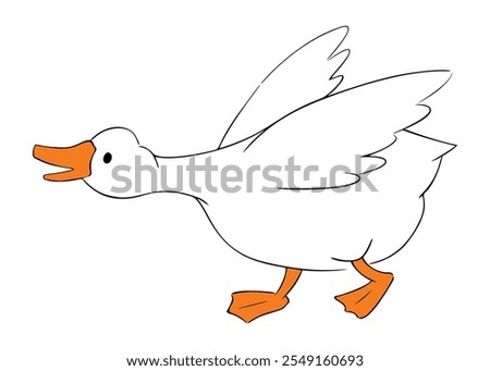 Similar – Image, Stock Photo a white goose flaps its wings
