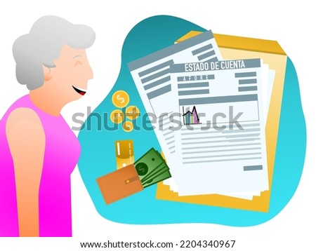 Elderly woman is thinking about her retirement or afore, analyzing her account statements