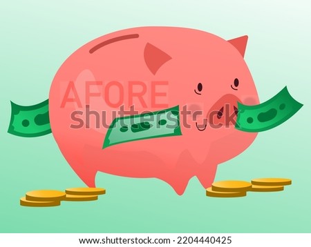 Piggy bank in the form of a pink pig that expresses that saving for retirement or contribution to the Afore is important