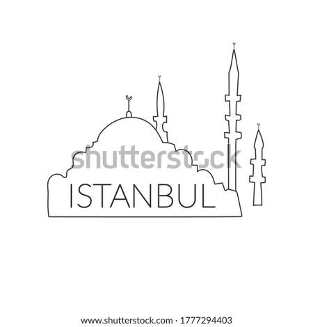 Welcome to Turkey, Istanbul. Icon, Istanbul logo on a white background. Hand drawing.