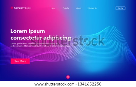 Asbtract background website Landing Page. Template for websites, or apps. Modern design. Abstract vector style.