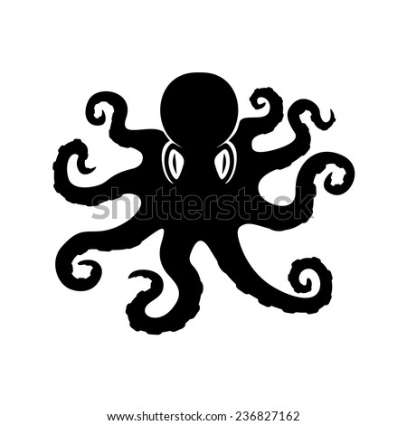 Octopus Silhouette Design Stock Vector Illustration 236827162 ...