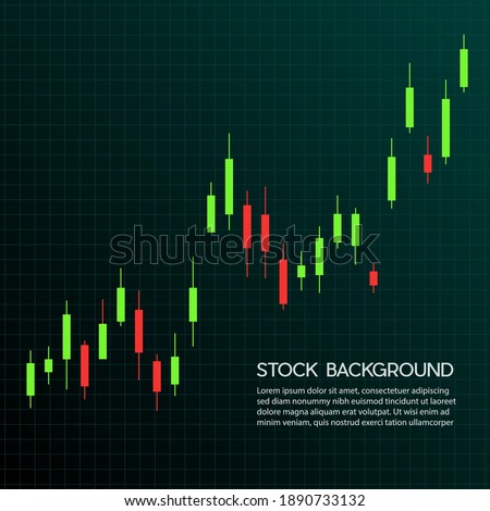 Candlestick patterns background. Stock trends or Candlesticks are created by up and down movements in the price and show in the 2D minimal graphic background.