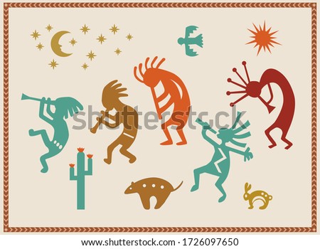 Southwest theme native american Indian icons and symbols