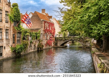 Image, Stock Photo Old stone bridge between rocky cliffs in town