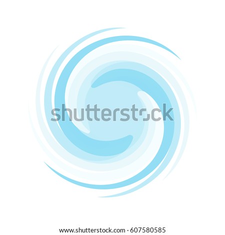Abstract blue round template for the logo. Blobs for creating banners, design of products, posters and flyers. Twisted icon. Dynamic symbol is clockwise.