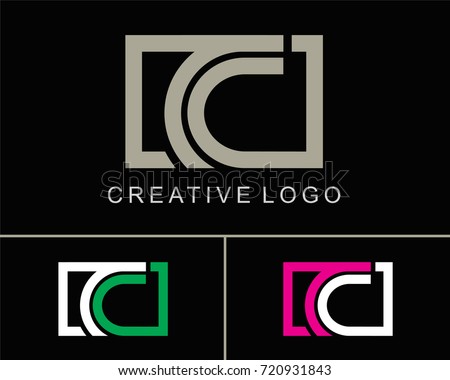 Letter C Logo Vector with square