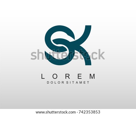 SK Logo Letter Design Template Element
