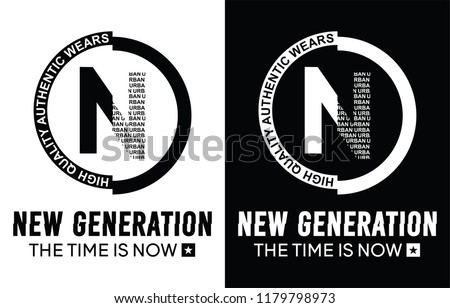 new generation illustration for t-shirt. Stok fotoğraf © 