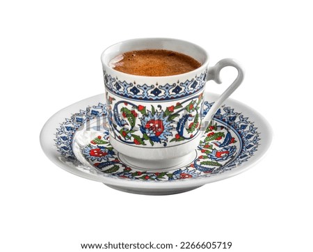 Similar – Image, Stock Photo Traditional Turkish mocha in Ottoman folklore cup on grey stone steps in Maksudiye near Adapazari in Sakarya province, Turkey