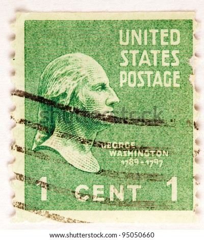 UNITED STATES - CIRCA 1938 : A stamp printed in United States. Displays President Washington. United States - circa 1938