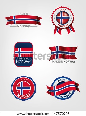 Made In Norway, Seals, Flags Stock Vector Illustration 147570908 ...