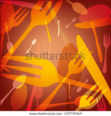 Forks and Spoons, restaurant artwork, menu (Vector)