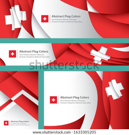 Abstract Switzerland Flag, Swiss Artwork (Vector Art)