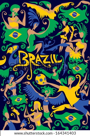 Brazil Carnival Stock Vector Illustration 164341403 : Shutterstock