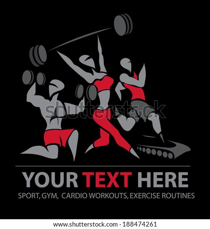 Gym, Sport, Athletic, weight lifting (vector Art)