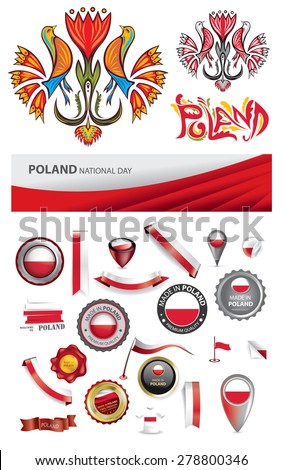 Made in Poland Seal Collection, Polish Flag, Poland Style Ornament Art (Vector Art)