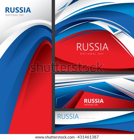 Abstract Russian Flag, Russia National Colors (Vector Art)