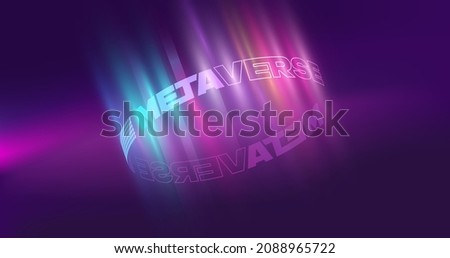 Abstract background with metaverse text describing 3D virtual reality universe 商業照片 © 